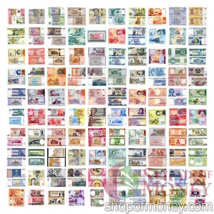 НАБОР 100 БАНКНОТ мини 1