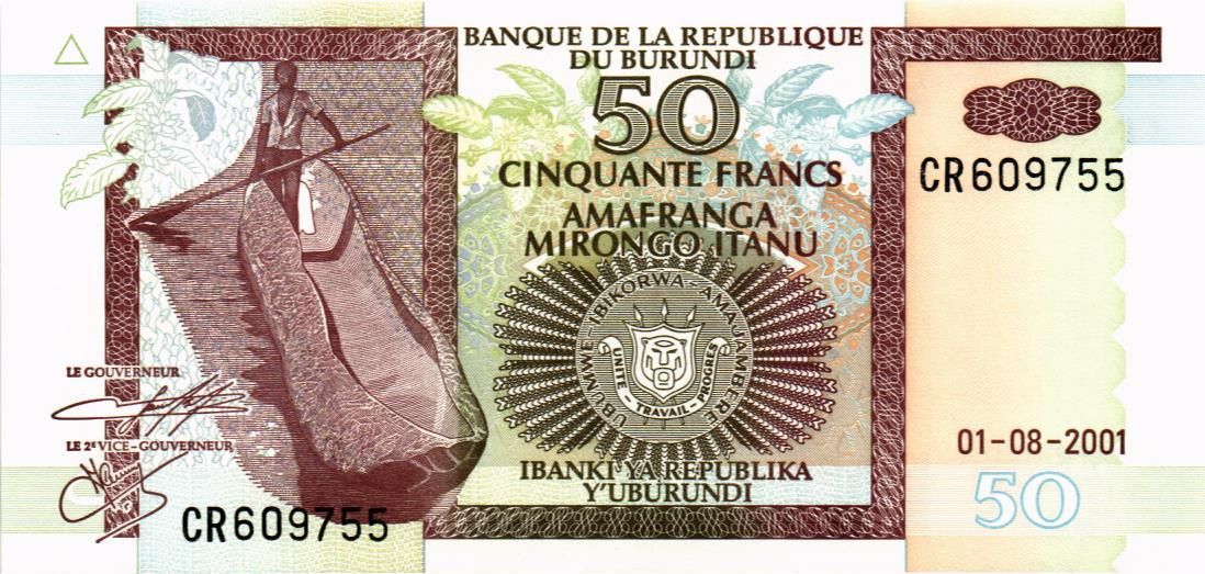 БУРУНДИ 50 ФРАНКОВ мини 1