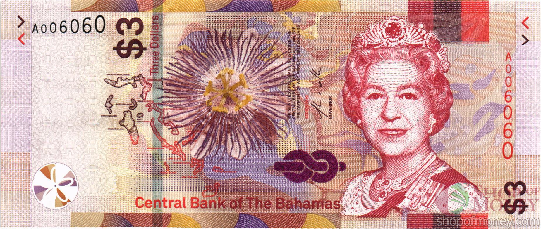 БАГАМСКИЕ ОСТРОВА 3 ДОЛЛАРА #A006060 мини 1