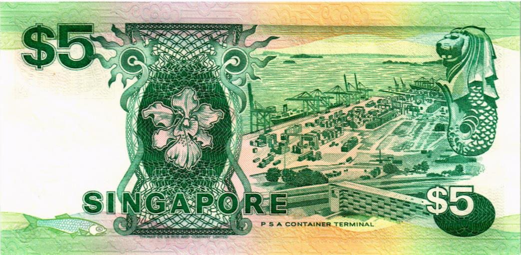 СИНГАПУР 5 ДОЛЛАРОВ (Thomas de la Rue) мини 2