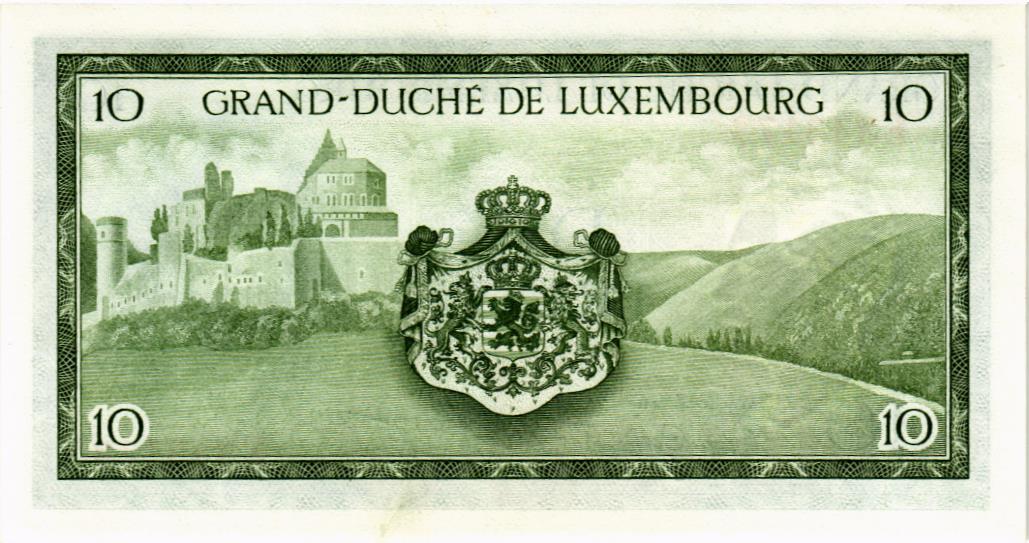 ЛЮКСЕМБУРГ 10 ФРАНКОВ мини 2