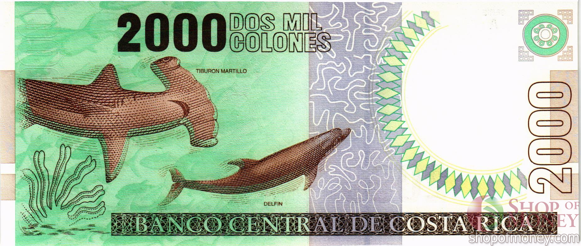 КОСТА-РИКА 2000 КОЛОН мини 2