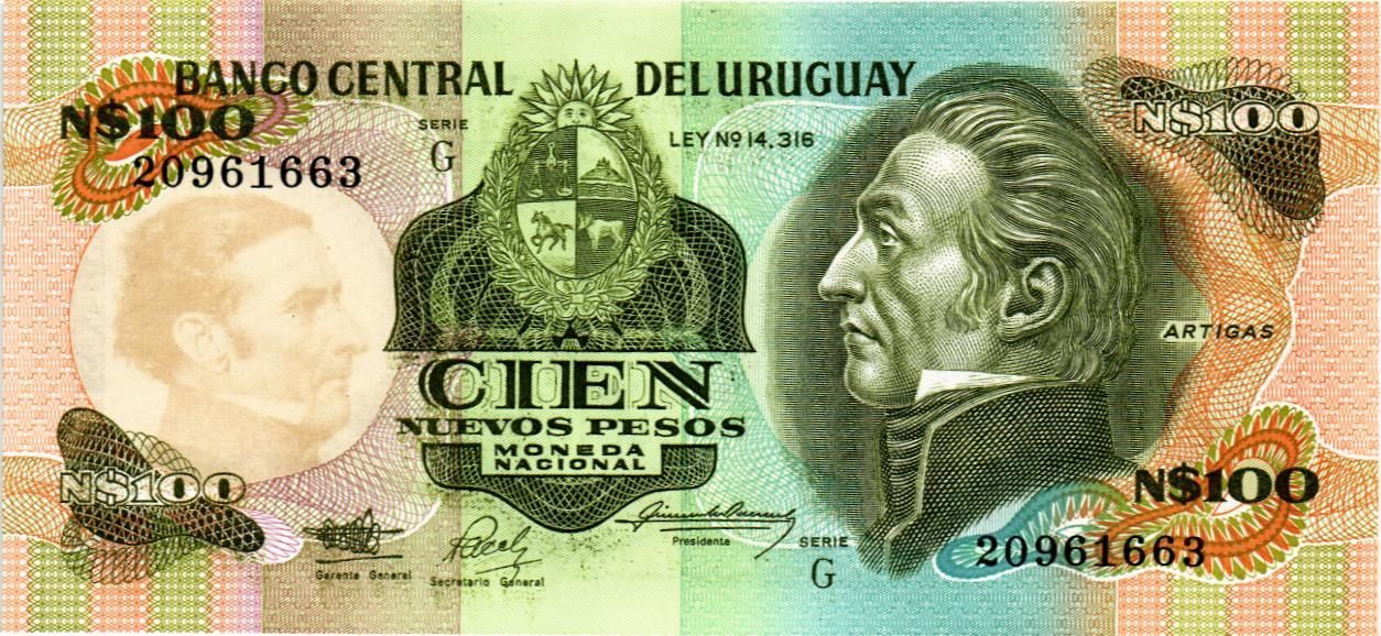 УРУГВАЙ 100 ПЕСО (-G- ПРЕФИКС) мини 1