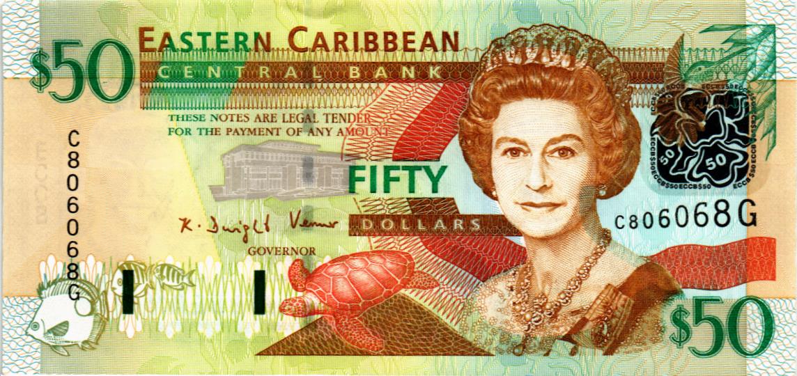 ВОСТОЧНЫЕ КАРИБЫ 50 ДОЛЛАРОВ (G - ГРЕНАДА)