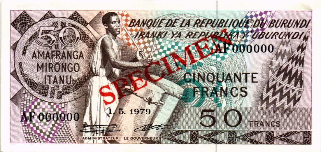 БУРУНДИ 50 ФРАНКОВ (SPECIMEN)