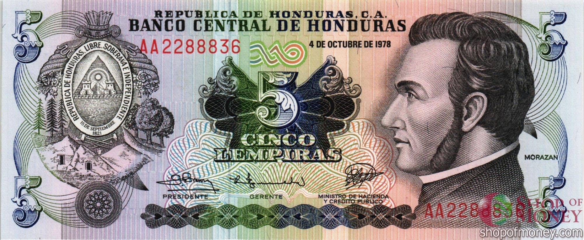 ГОНДУРАС 5 ЛЕМПИР мини 1