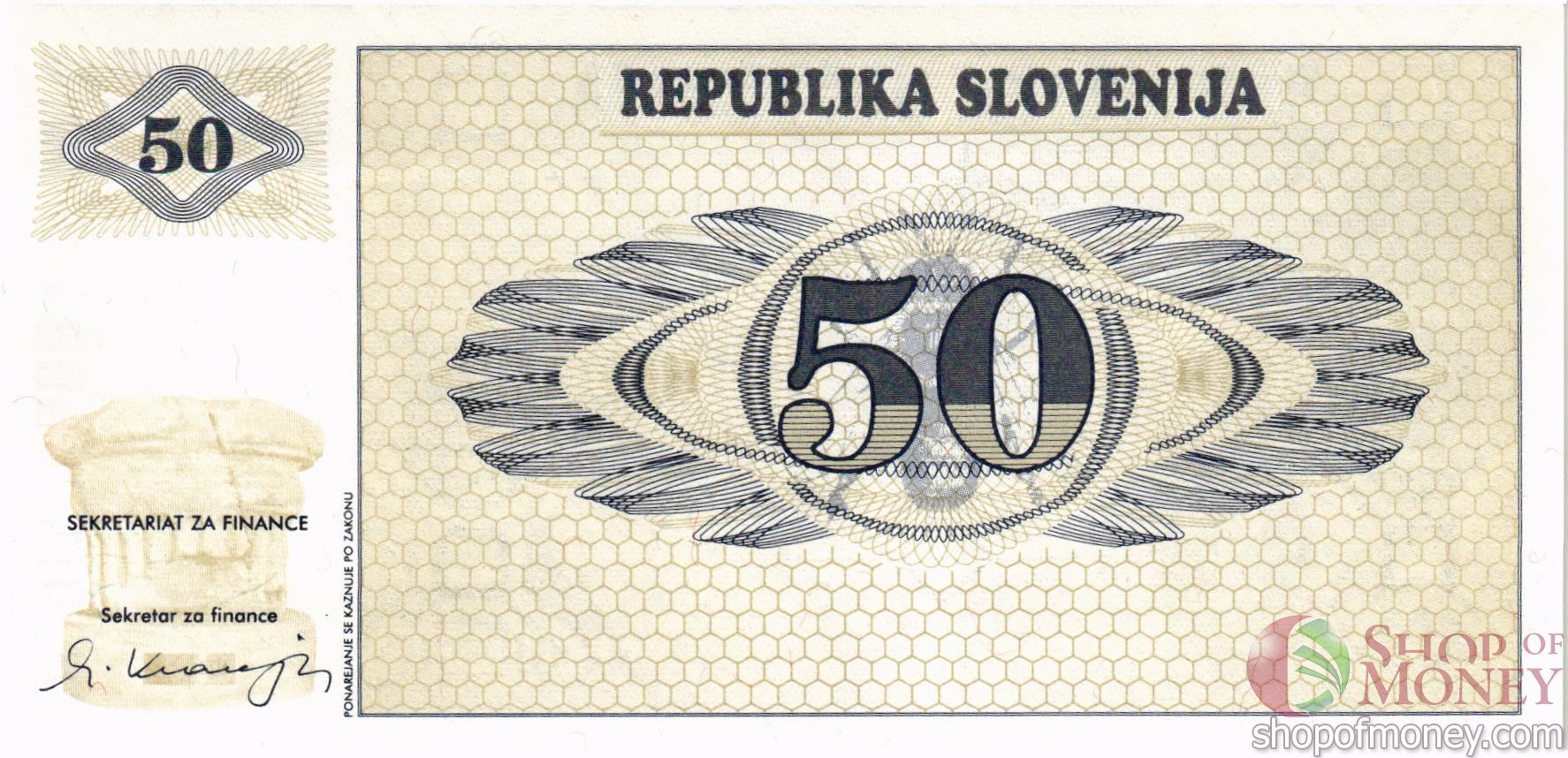 СЛОВЕНИЯ 50 ТОЛАРОВ мини 1