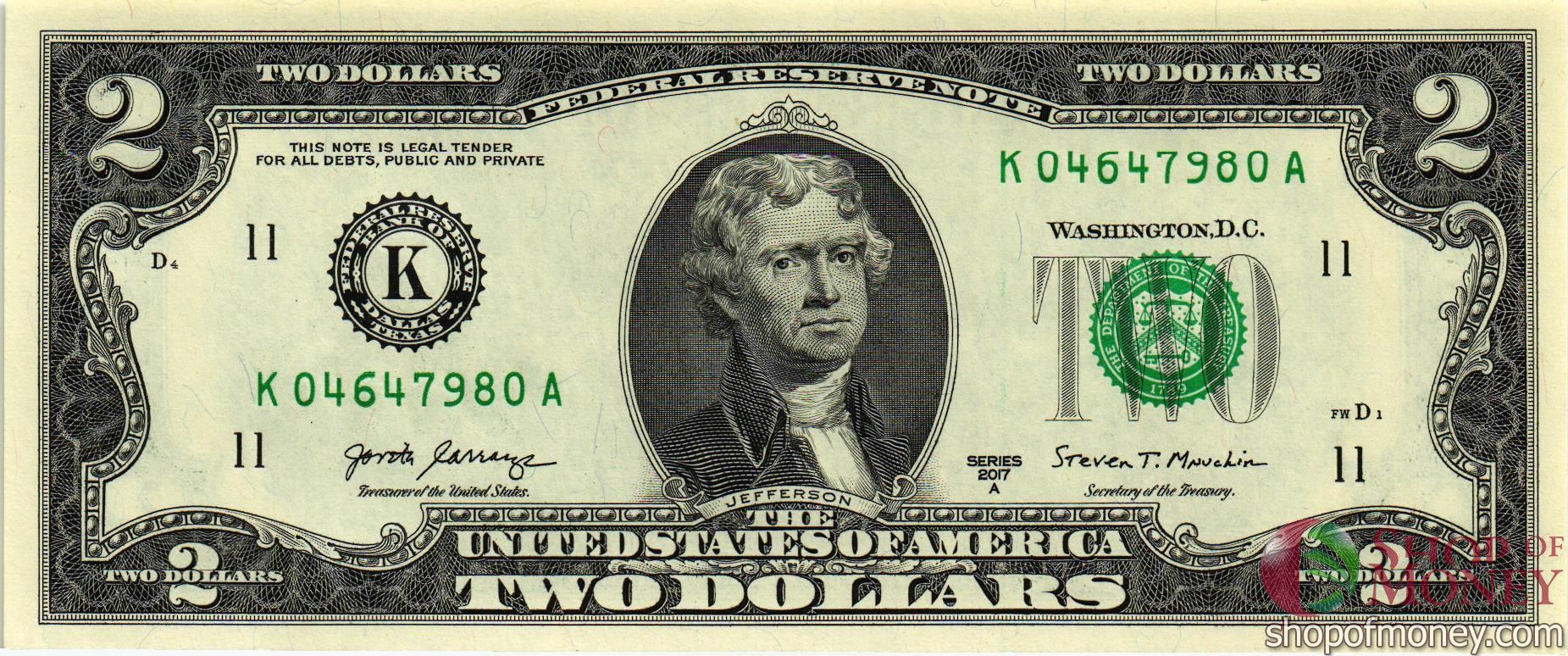 США 2 ДОЛЛАРА (K-Даллас)