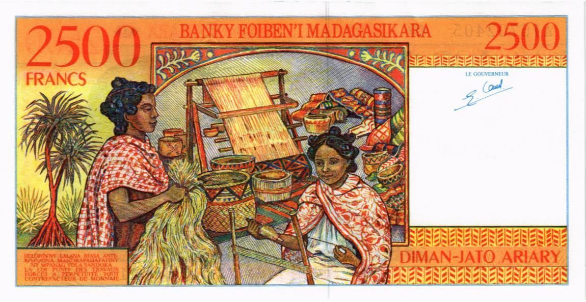 МАДАГАСКАР 2500 ФРАНКОВ мини 2