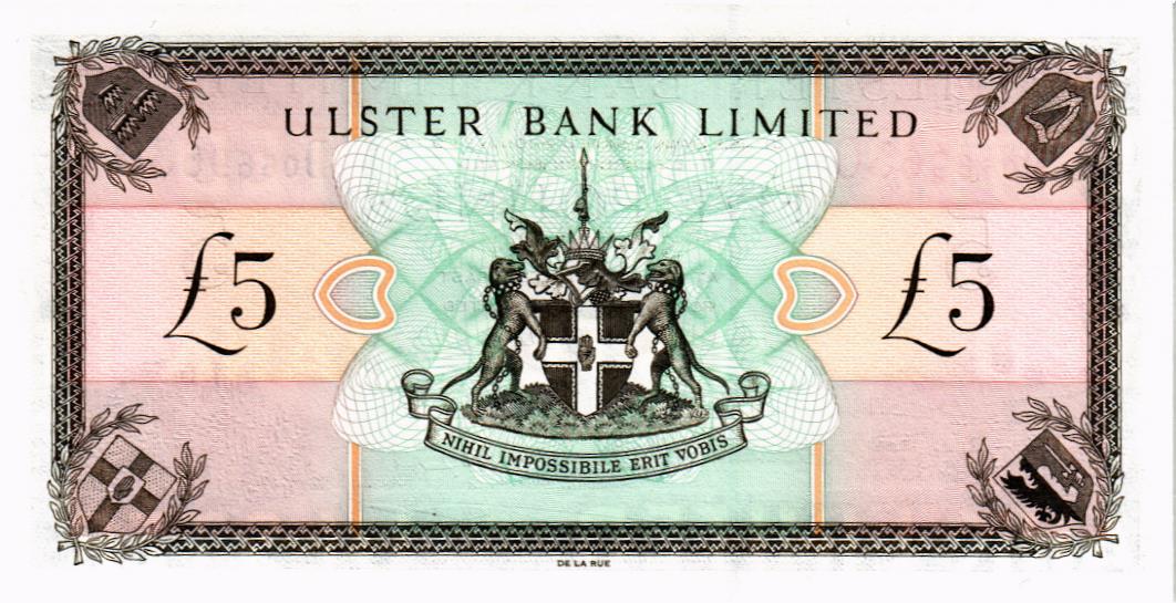 СЕВЕРНАЯ ИРЛАНДИЯ 5 ФУНТОВ (ULSTER BANK) мини 2