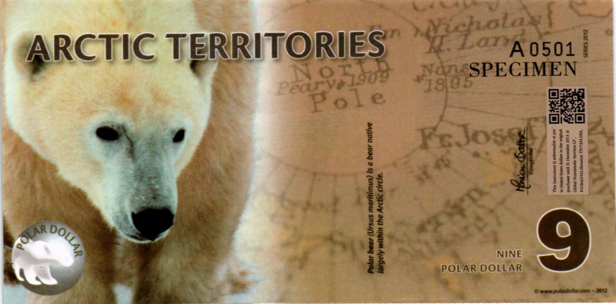 АРКТИЧЕСКИЕ ТЕРРИТОРИИ 9 ДОЛЛАРОВ (ОБРАЗЕЦ)