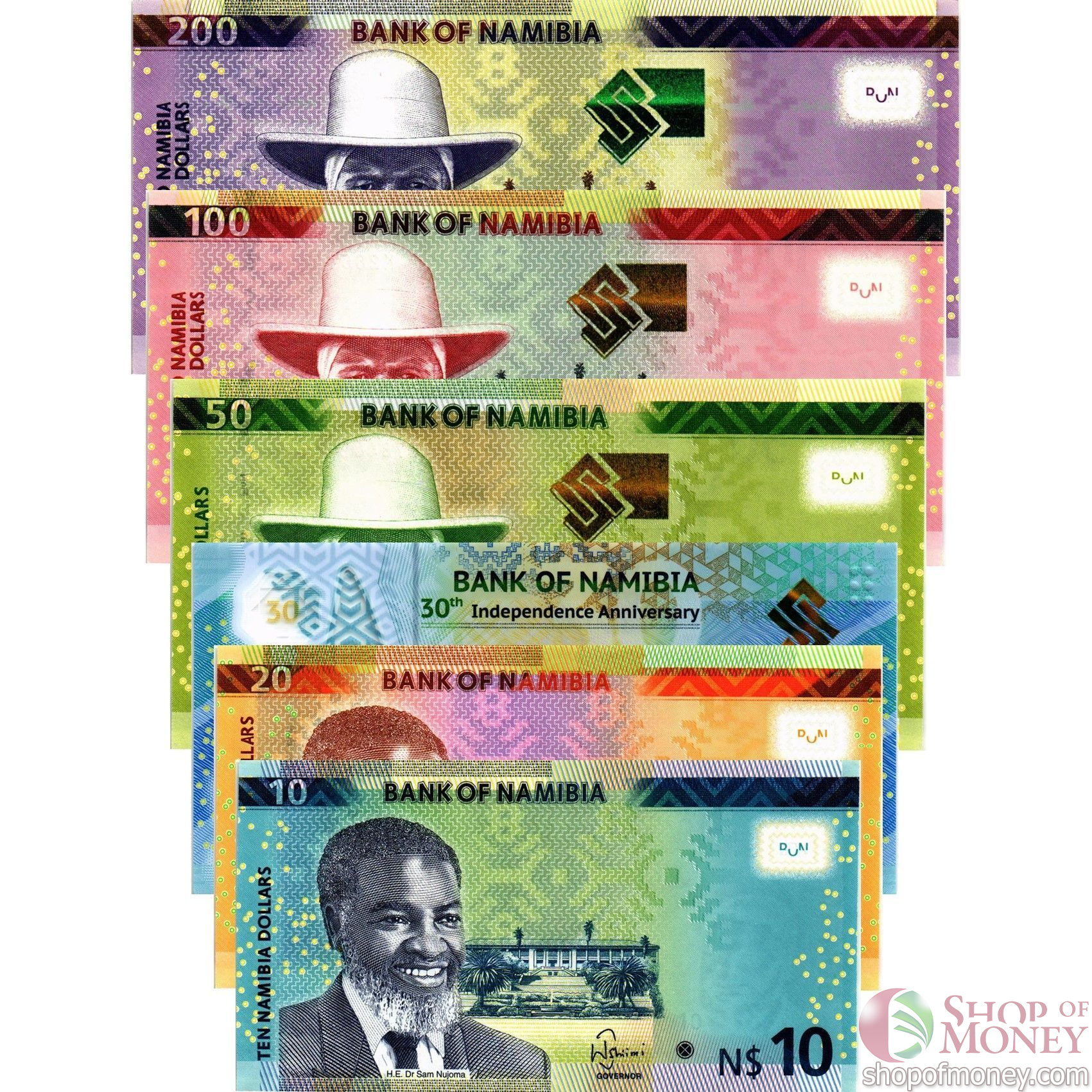 НАМИБИЯ 10 20 30 50 100 200 ДОЛЛАРОВ