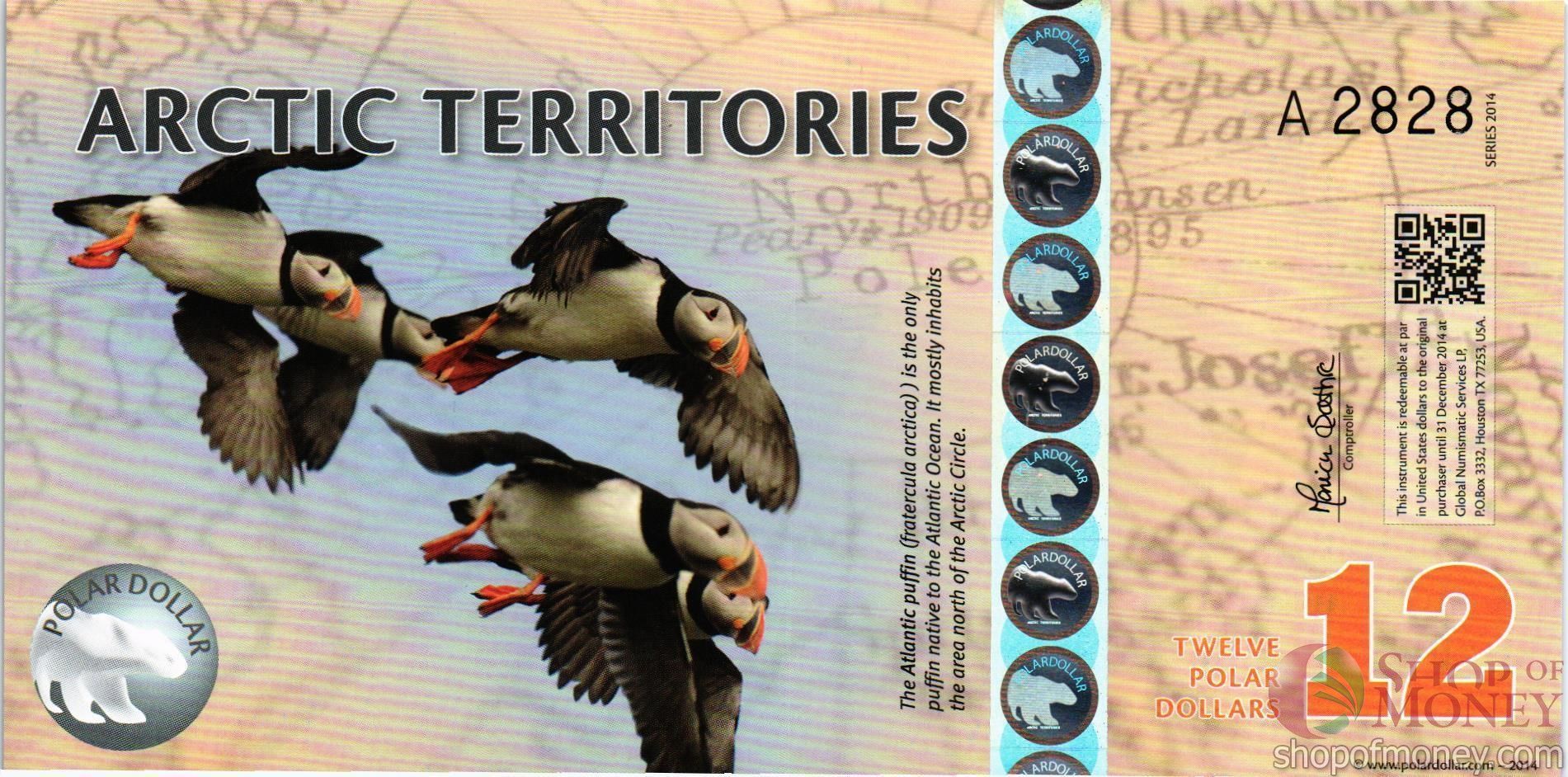 АРКТИЧЕСКИЕ ТЕРРИТОРИИ 12 ДОЛЛАРОВ мини 1