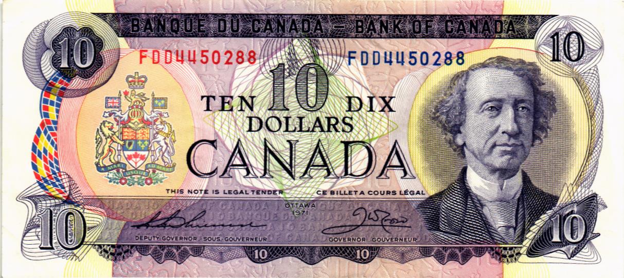 КАНАДА 10 ДОЛЛАРОВ