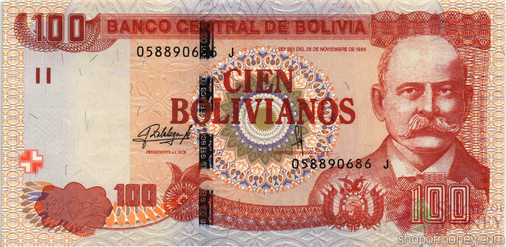 БОЛИВИЯ 100 БОЛИВИАНОС
