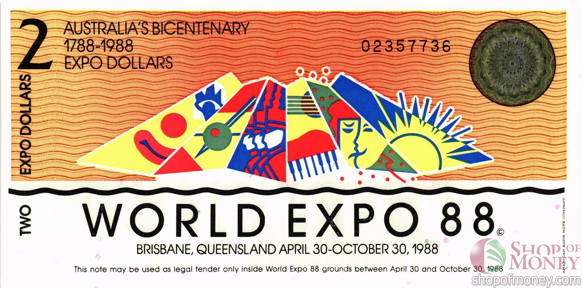 АВСТРАЛИЯ 2 ЭКСПО ДОЛЛАРА