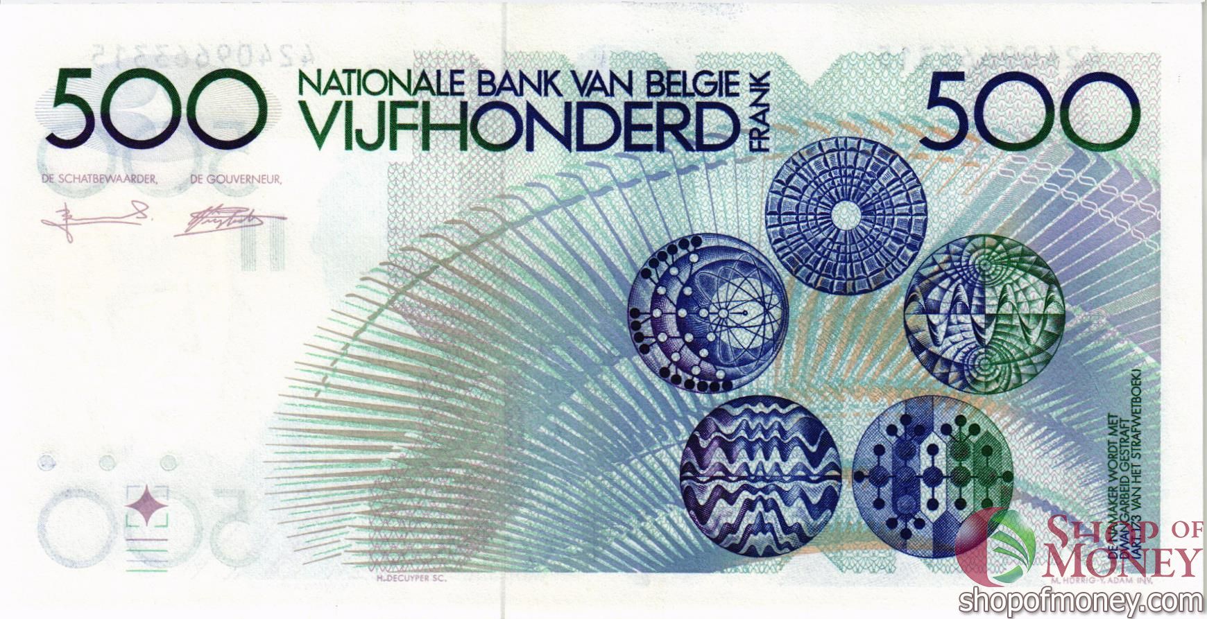 БЕЛЬГИЯ 500 ФРАНКОВ мини 2