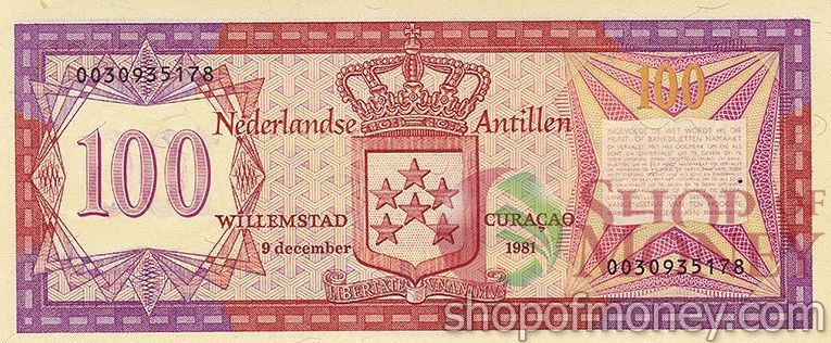 НИДЕРЛАНДСКИЕ АНТИЛЬСКИЕ ОСТРОВА 100 ГУЛЬДЕНОВ мини 1