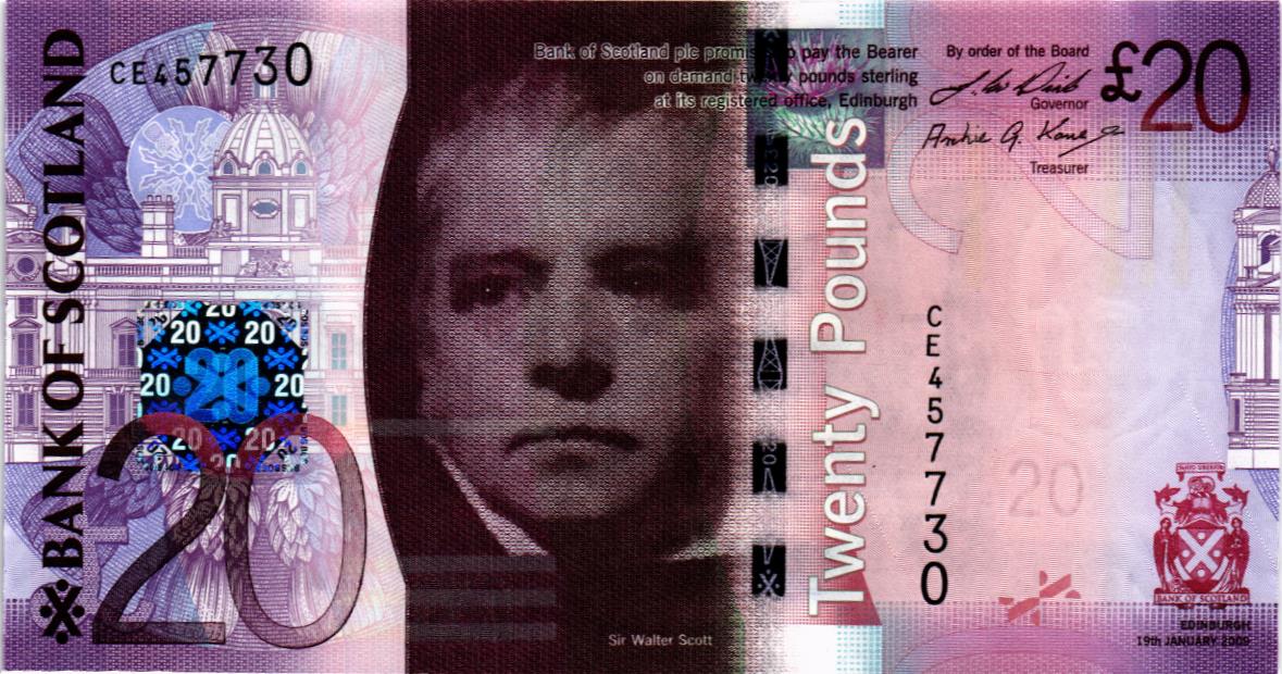 ШОТЛАНДИЯ 20 ФУНТОВ (BANK OF SCOTLAND)