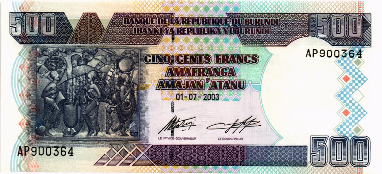 БУРУНДИ 500 ФРАНКОВ мини 1