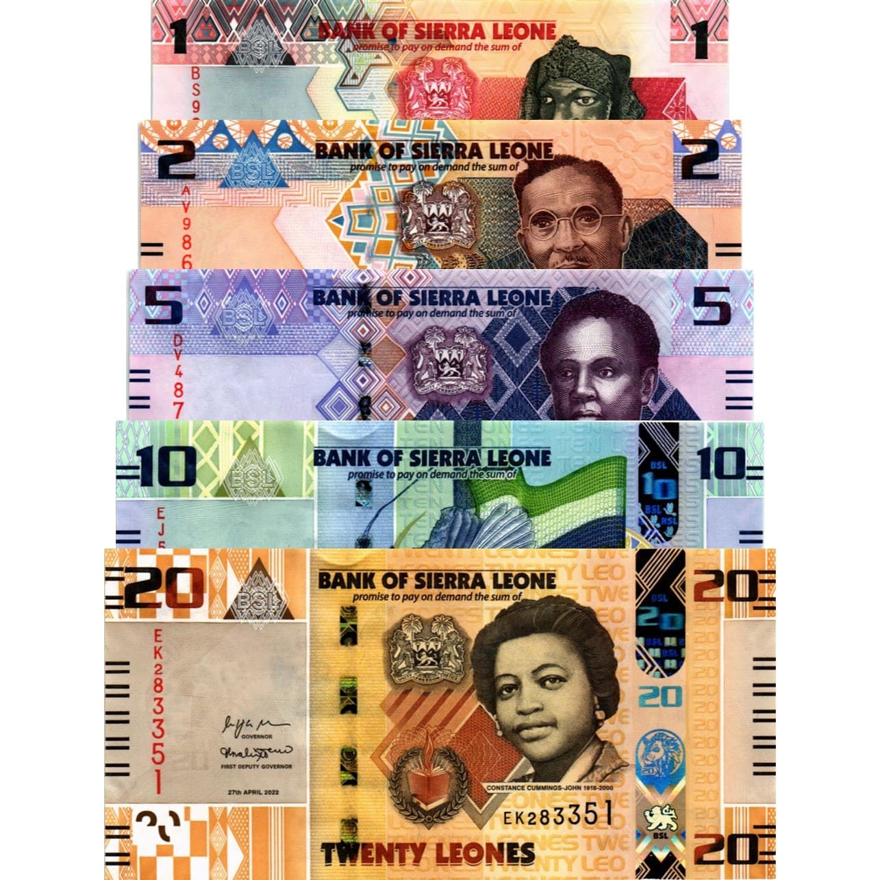 СЬЕРРА ЛЕОНЕ НАБОР 1 2 5 10 20 ЛЕОНЕ