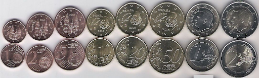 разменные испанские деньги в коллекцию