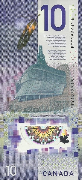 обратная сторона десяти баксов