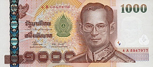 изображение Рамы IX на банкнотах