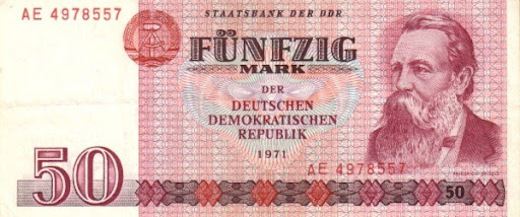 Фридрих Энгельс на купюрах 