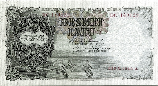 какие банкноты у латышей