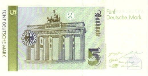 пять дойчмарк оборот купюры