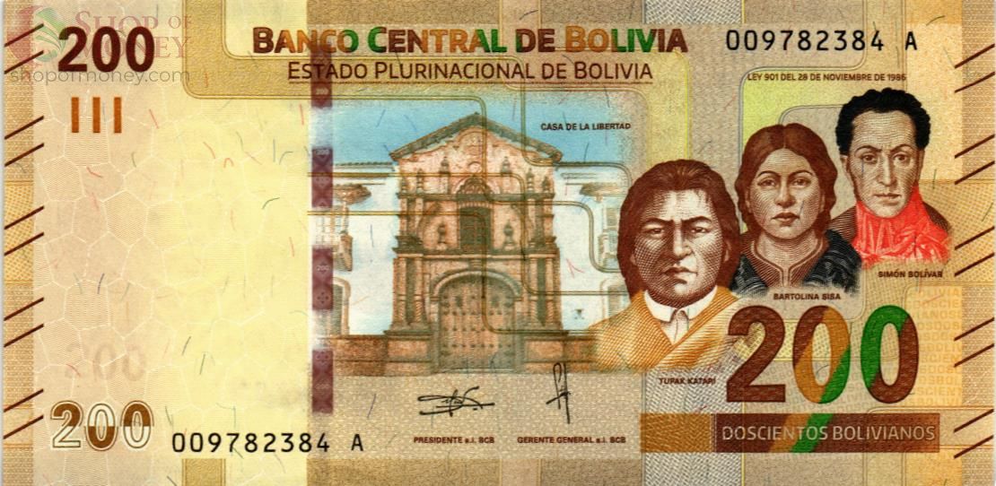 БОЛИВИЯ 200 БОЛИВИАНО 1