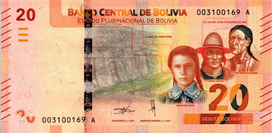 БОЛИВИЯ 20 БОЛИВИАНО 1