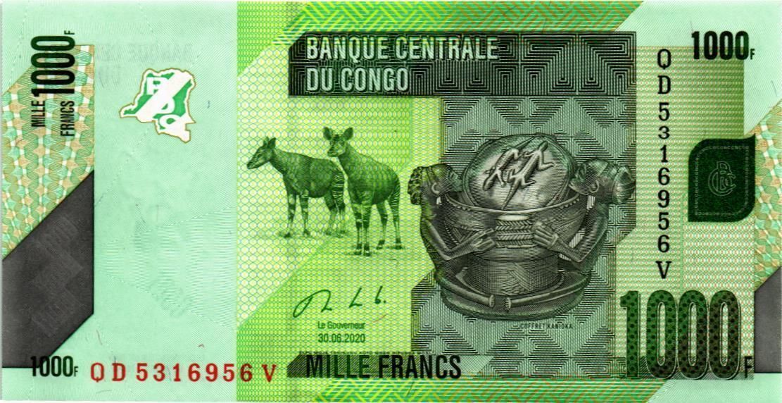 КОНГО ДР 1000 ФРАНКОВ 1
