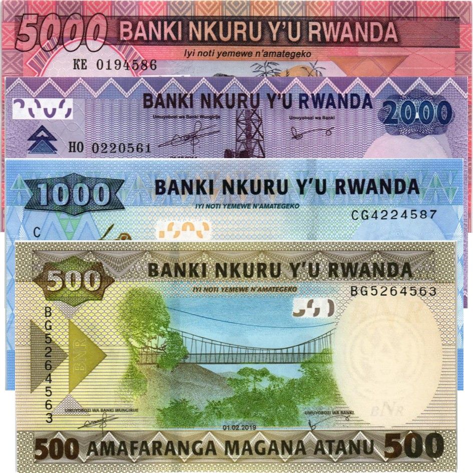 РУАНДА НАБОР 5000-2000-1000-500 ФРАНКОВ 1