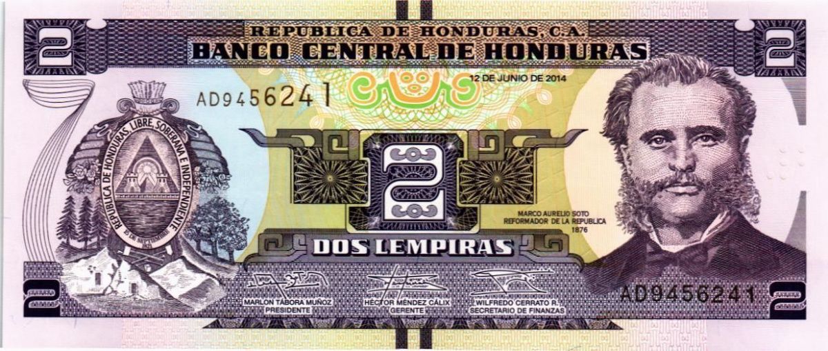 ГОНДУРАС 2 ЛЕМПИРЫ 1