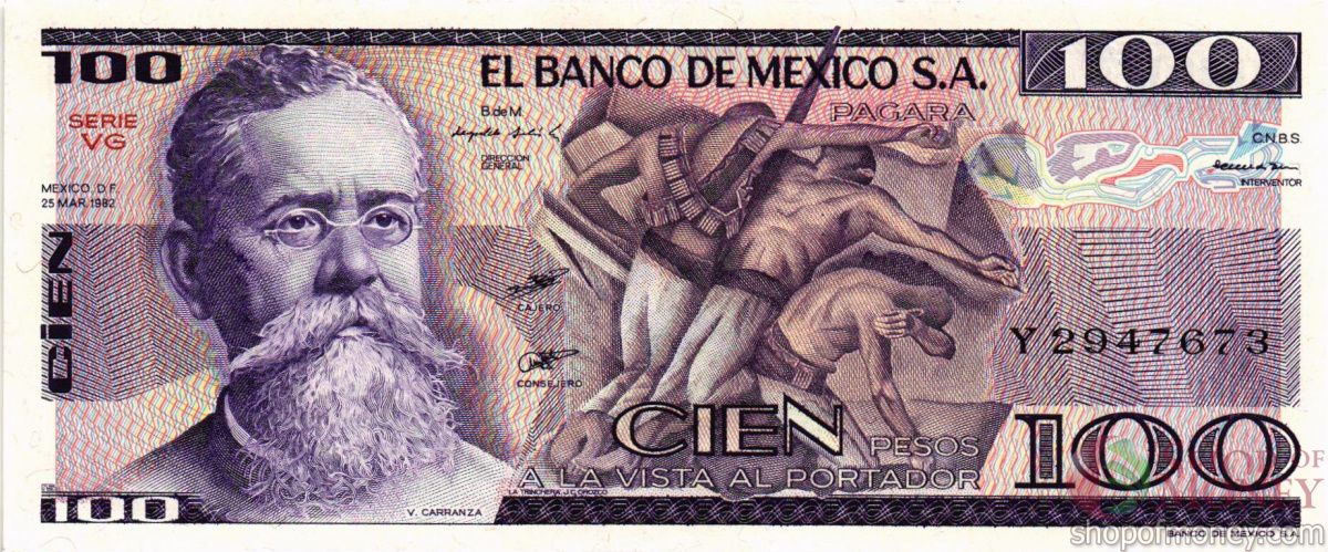 МЕКСИКА 100 ПЕСО (-VG- СЕРИЯ) 1