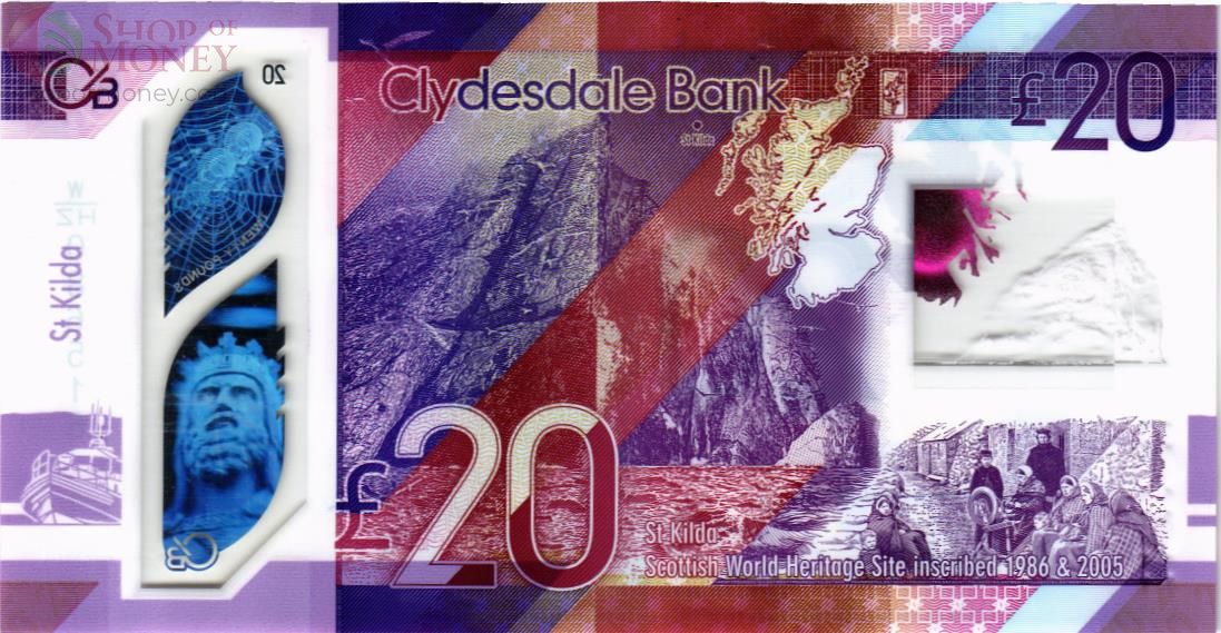 ШОТЛАНДИЯ 20 ФУНТОВ (CLYDESDALE BANK) 2