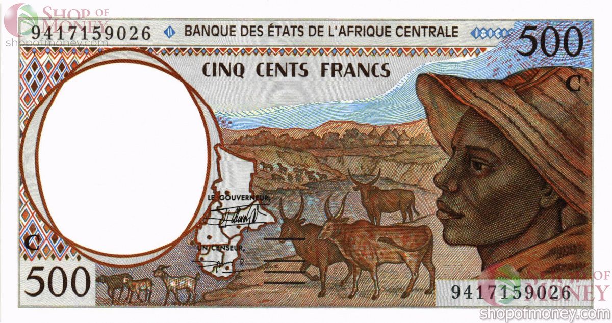 ЦЕНТРАЛЬНОАФРИКАНСКАЯ РЕСПУБЛИКА 500 ФРАНКОВ 1