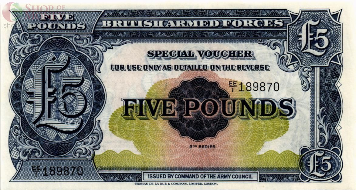 ВЕЛИКОБРИТАНИЯ / АНГЛИЯ 5 ФУНТОВ (БРИТАНСКАЯ АРМИЯ) 1