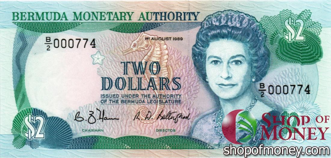 БЕРМУДСКИЕ ОСТРОВА 2 ДОЛЛАРА 1