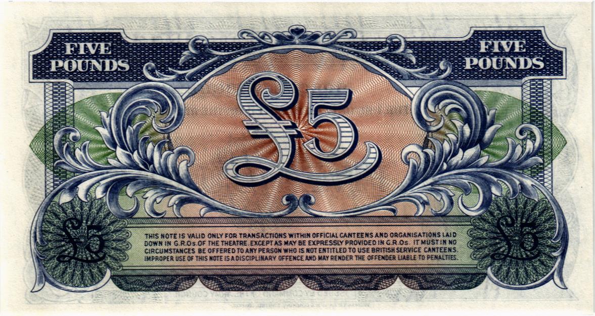 ВЕЛИКОБРИТАНИЯ / АНГЛИЯ 5 ФУНТОВ (БРИТАНСКАЯ АРМИЯ) 2