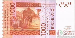 КОТ-Д'ИВУАР 1000 ФРАНКОВ 2