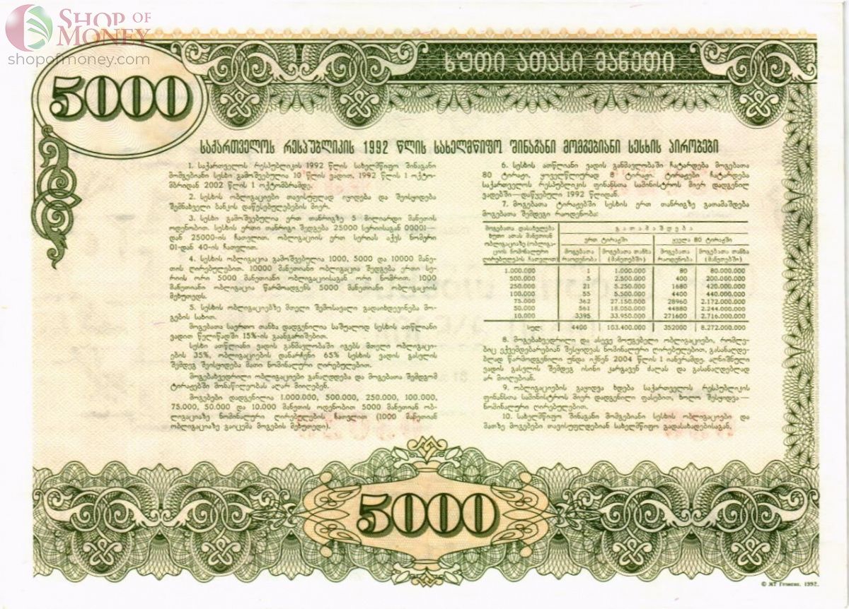 ГРУЗИЯ 5000 РУБЛЕЙ 2