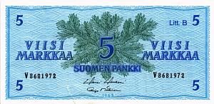 ФИНЛЯНДИЯ 5 МАРОК (Litt. B) 1