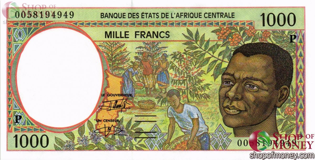 CAS - ЧАД 1000 ФРАНКОВ (P) 1