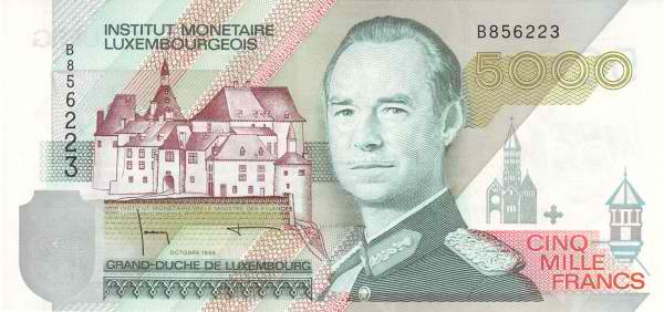 ЛЮКСЕМБУРГ 5000 ФРАНКОВ 1