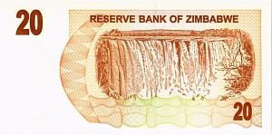 ЗИМБАБВЕ 20 ДОЛЛАРОВ 2