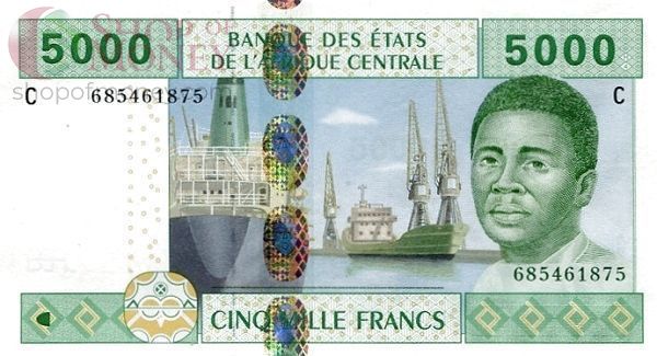 CAS - ЧАД 5000 ФРАНКОВ (C) 1