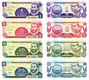 НИКАРАГУА НАБОР 1-5-10-25 ЦЕНТАВО 1